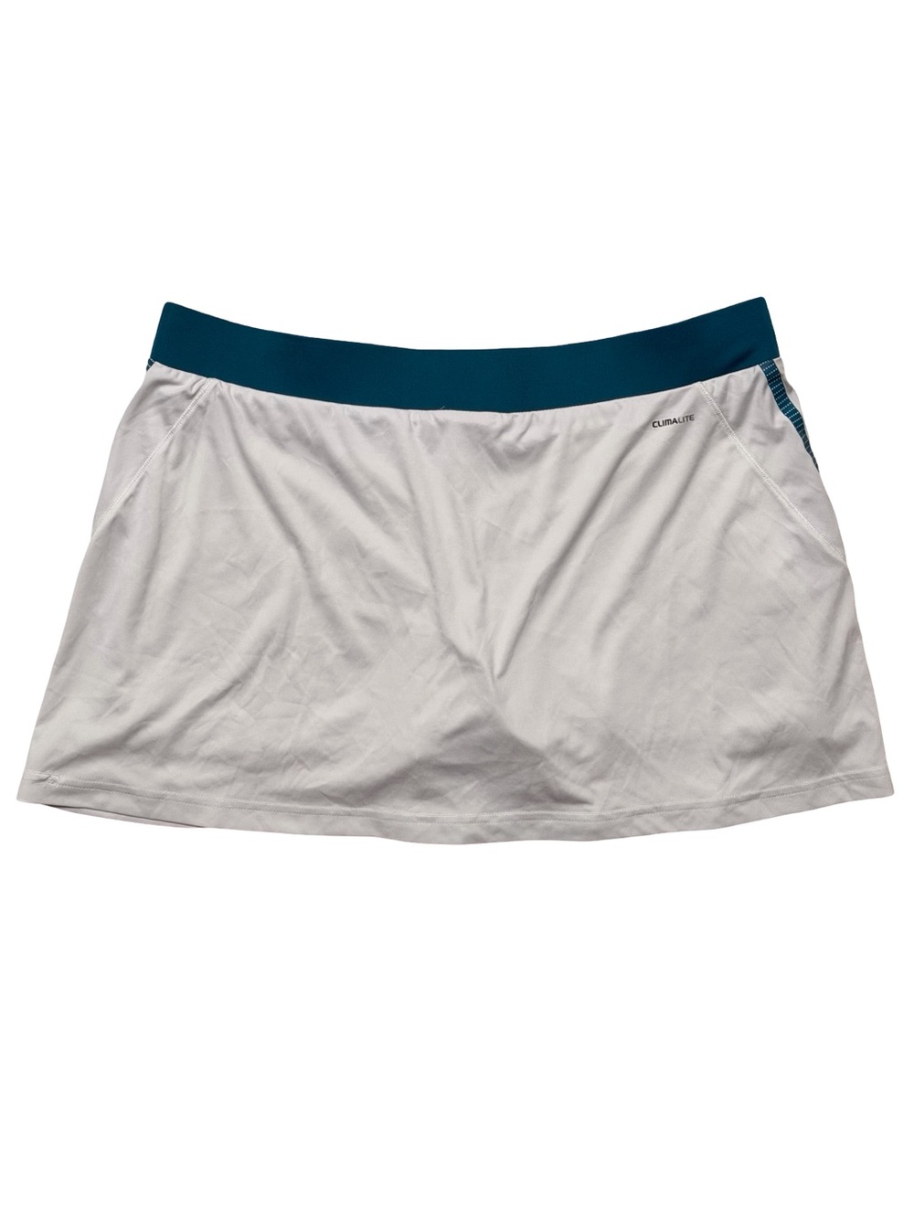 Adidas Response Climalite Tennis Pickleball Skort White Teal 3-Stripe Sz L - Picture 4 of 5